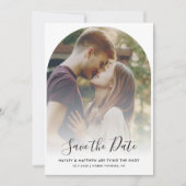 Moderne QR-code Foto RSVP bruiloft Save The Date (Voorkant)