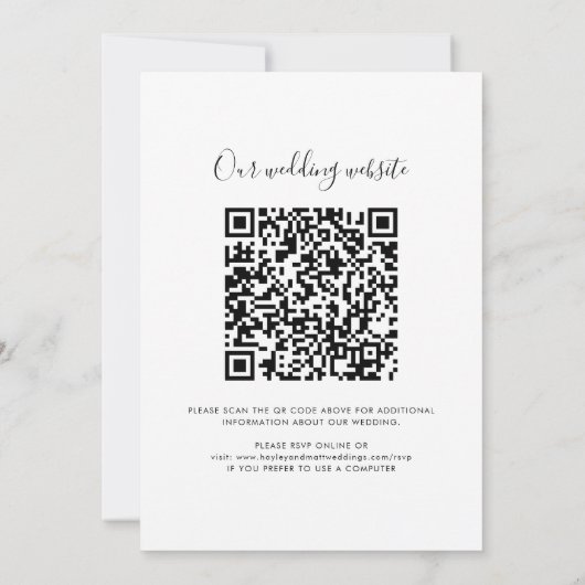 Moderne QR-code Foto RSVP bruiloft Save The Date (Achterkant)