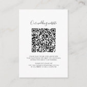 Moderne QR Code Foto RSVP Trouwen Sla de datum op Informatiekaartje (Achterkant)