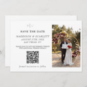 Moderne QR code foto terug Sla de datum op Kaart (Voorkant / Achterkant)