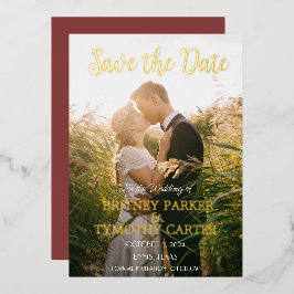 Moderne QR-code Foto Wine Bourgogne Weduwschap Folie Uitnodiging