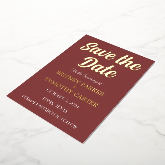 Moderne QR-code Foto Wine Bourgogne Weduwschap Folie Uitnodiging (Gedraaid)