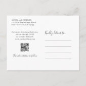 Moderne QR CODE-fotobruiloft, met behoud van datum Aankondigingskaart (Achterkant)