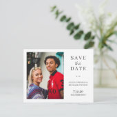 Moderne QR CODE-fotobruiloft, met behoud van datum Aankondigingskaart (Staand voorkant)
