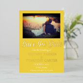 Moderne QR-code Fotogeel bruiloft Gold Foil Folie Uitnodiging (Staand Voorkant)