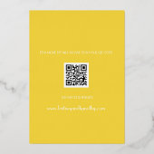 Moderne QR-code Fotogeel bruiloft Gold Foil Folie Uitnodiging (Achterkant)