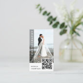 Moderne QR-code Fotografie Visitekaartje (Staand voorkant)