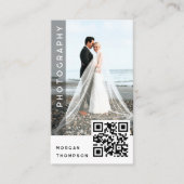 Moderne QR-code Fotografie Visitekaartje (Voorkant)