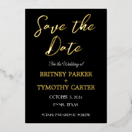 Moderne QR Code Fotokalligrafie Black Weddenschap Folie Uitnodiging