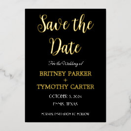 Moderne QR-code Fotokalligrafie Black Weddenschap  Folie Uitnodiging