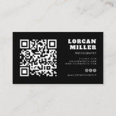Moderne QR CODE-fotominimalistisch professional Visitekaartje (Achterkant)