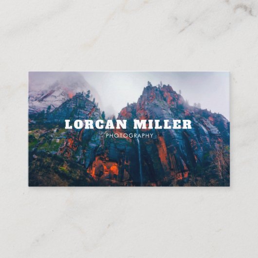 Moderne QR CODE-fotominimalistisch professional Visitekaartje (Voorkant)