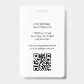 Moderne QR-code Haarstylist Zwart Wit Badge (Achterkant)