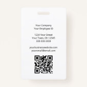 Moderne QR-code Haarstylist Zwart Wit Badge (Achterkant)