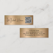 Moderne QR Code Handtekening Manuscript Gold Mini Visitekaartje (Voorkant / Achterkant)