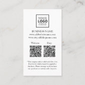 Moderne QR-code Hartelijk dank voor Kaarten voor o Visitekaartje (Achterkant)