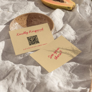 Moderne QR Code Heldere Kleurrijke Retro Funky Bru RSVP Kaartje