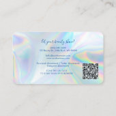 Moderne QR-code holografische visagist Visitekaartje (Achterkant)