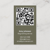 Moderne QR Code Hondenwandelen Visitekaartje (Achterkant)