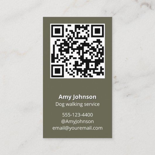 Moderne QR Code Hondenwandelen Visitekaartje (Achterkant)
