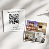 Moderne QR Code Host Kaart voor vakantiewoningen Vierkante Visitekaartje