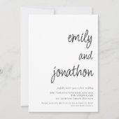 Moderne QR-code Huwelijk Script Namen Kaart (Voorkant)