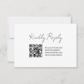 Moderne QR-code Huwelijksreactiekaart RSVP Kaartje (Voorkant)