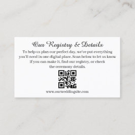Moderne QR-code huwelijksregister en RSVP Informatiekaartje