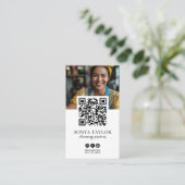 Moderne QR Code Insta Foto Collage Reiniging Visitekaartje (Staand voorkant)