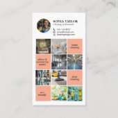 Moderne QR Code Insta Foto Collage Reiniging Visitekaartje (Achterkant)