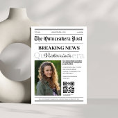 moderne qr code krant Quinceañera Kaart