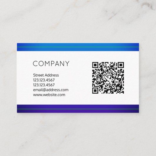 Moderne QR-code lijnpatroonstijl Visitekaartje (Achterkant)