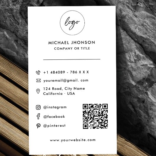 Moderne QR Code Logo minimalistische sociale media Visitekaartje
