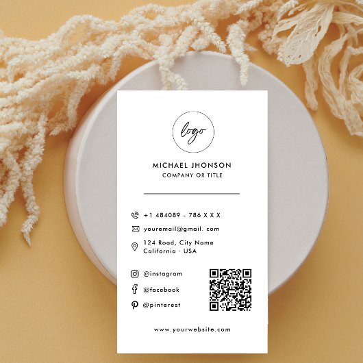Moderne QR Code Logo minimalistische sociale media Visitekaartje