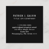 Moderne QR Code Logo Professional Black Vierkante Visitekaartje (Achterkant)