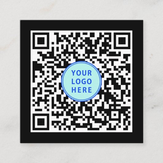 Moderne QR Code Logo Professional Black Vierkante Visitekaartje (Voorkant)