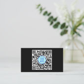 Moderne QR Code Logo Professional Black Visitekaartje (Staand voorkant)