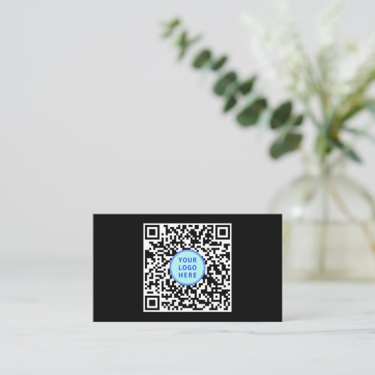 Moderne QR Code Logo Professional Black Visitekaartje (Staand voorkant)