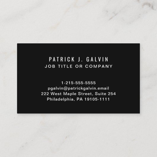 Moderne QR Code Logo Professional Black Visitekaartje (Achterkant)