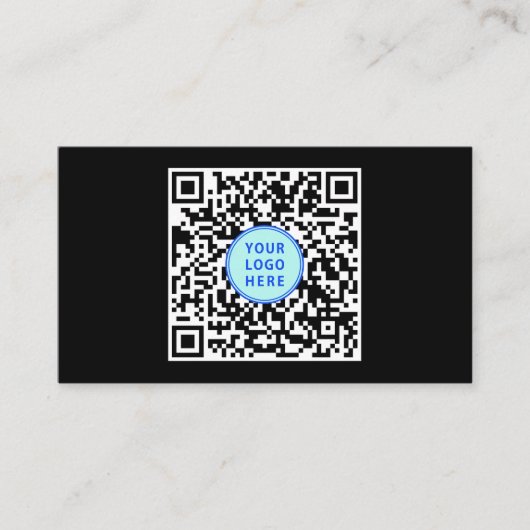 Moderne QR Code Logo Professional Black Visitekaartje (Voorkant)
