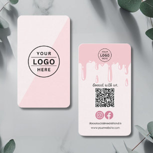 Moderne QR Code Logo Roze Bakkerij Visitekaartje