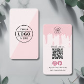 Moderne QR Code Logo Roze Bakkerij Visitekaartje