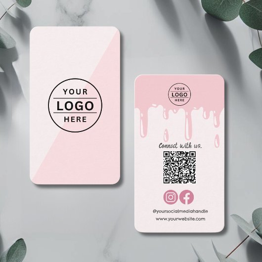 Moderne QR Code Logo Roze Bakkerij Visitekaartje