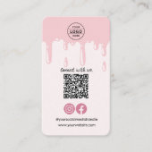 Moderne QR Code Logo Roze Bakkerij Visitekaartje (Voorkant)