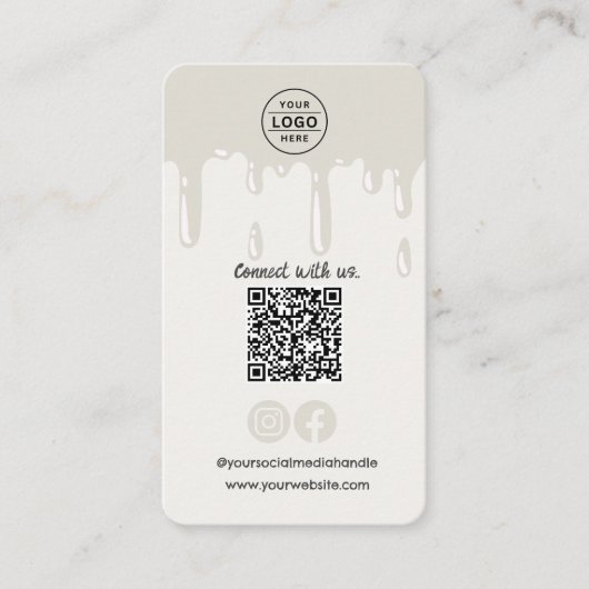 Moderne QR Code Logo Roze Bakkerij Visitekaartje (Voorkant)
