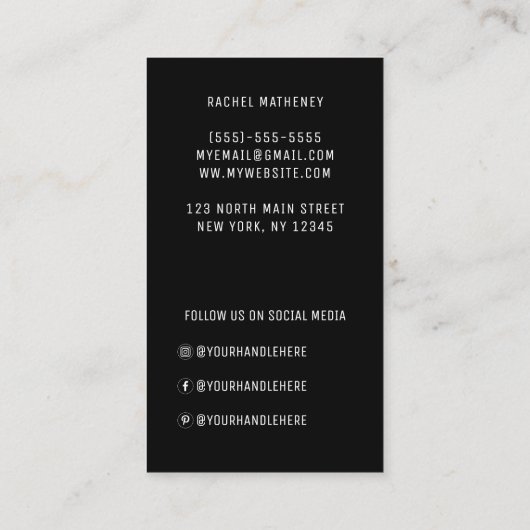 Moderne QR-code Logo Simple White Professional Bus Visitekaartje (Achterkant)