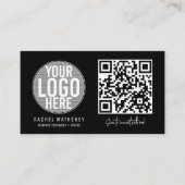 Moderne QR-code Logo Simple White Professional Bus Visitekaartje (Voorkant)