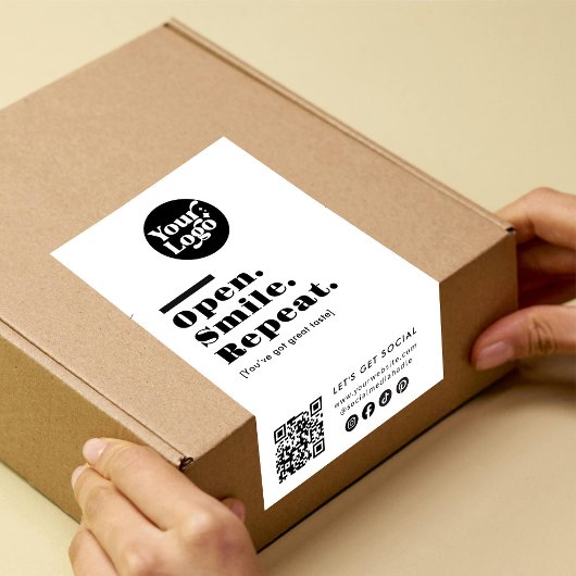 Moderne QR-code logo verpakkings witte doos verzeg Rechthoekige Sticker