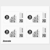 Moderne QR-code logo verpakkings witte doos verzeg Rechthoekige Sticker (Vel)