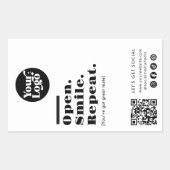 Moderne QR-code logo verpakkings witte doos verzeg Rechthoekige Sticker (Voorkant)